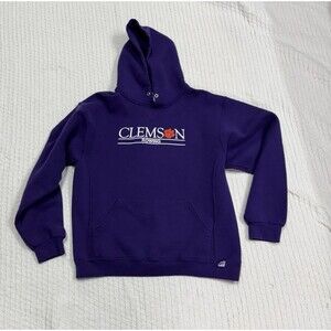Vintage Russell Athletic CLEMSON ROWING Purple Pullover Hoodie Sz Medium